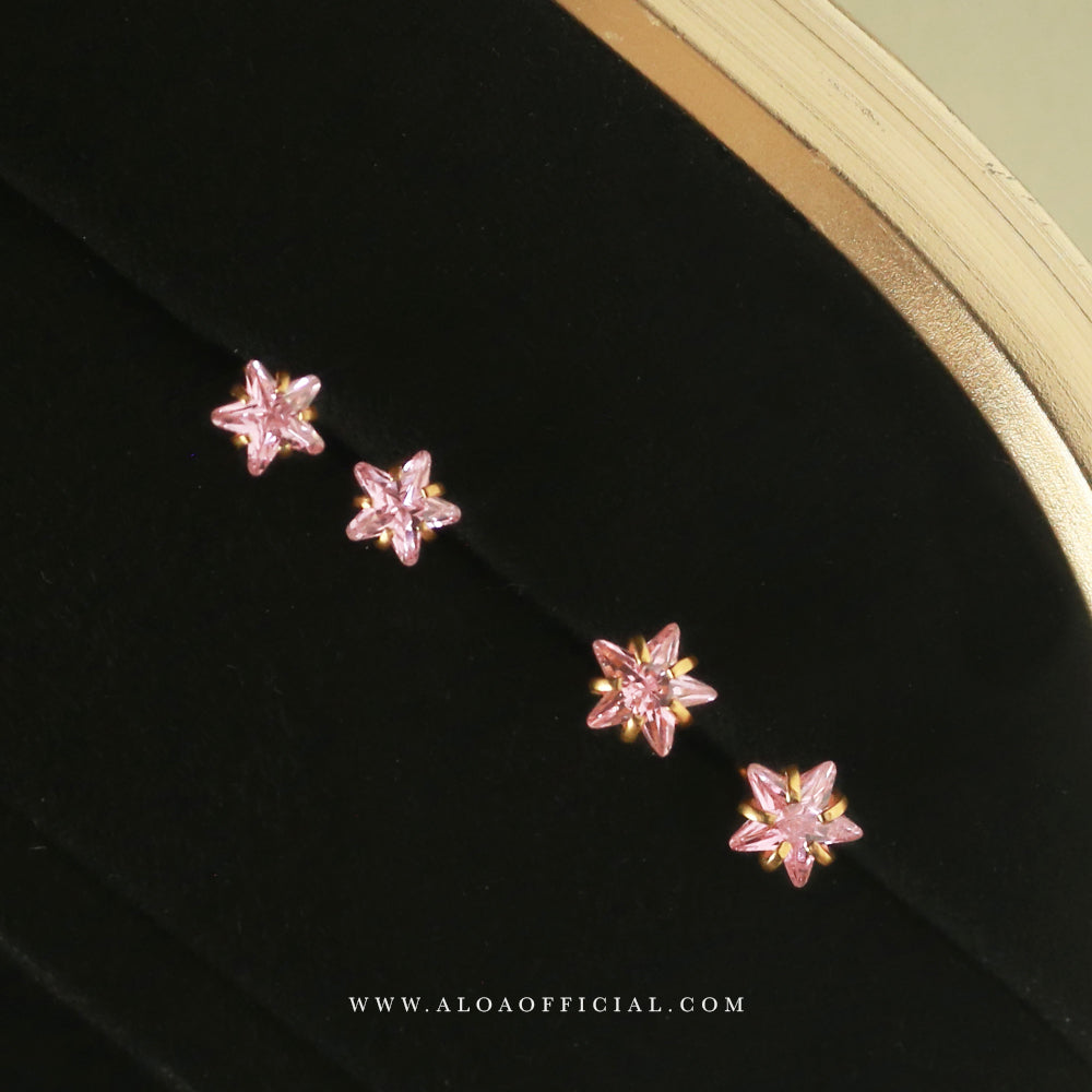 Pink Star Studs