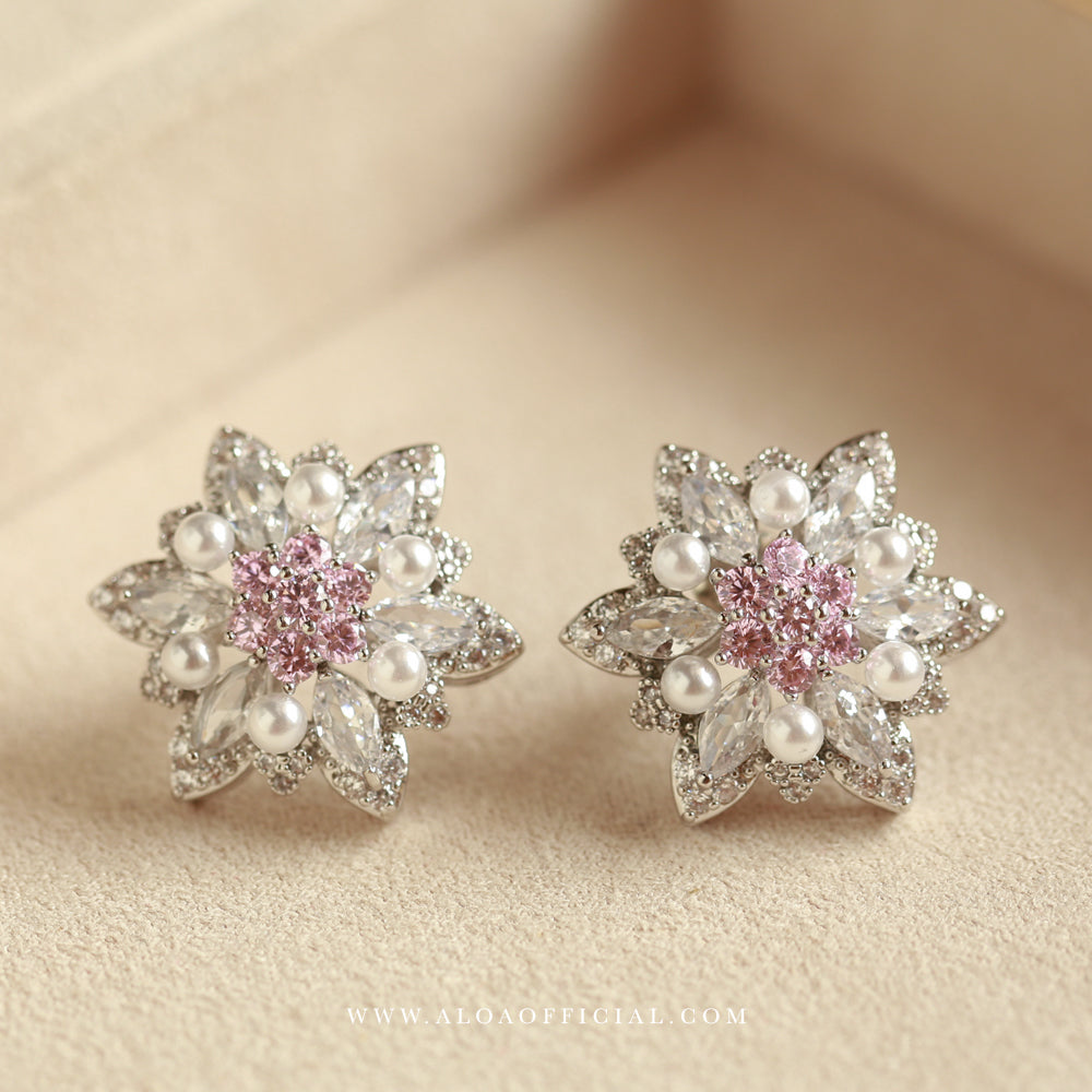 Pink Blossom Pearl Studs