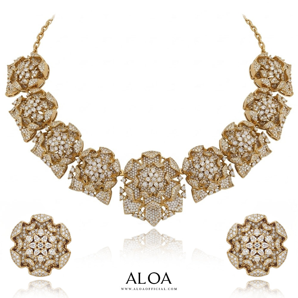 Dull Gold Flower Set