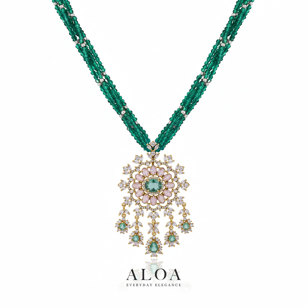Imperial Mint & Blush Neckalce Set
