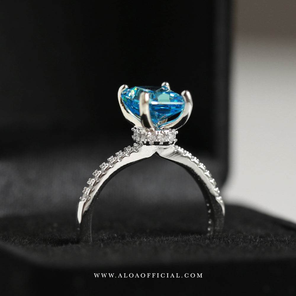 Ocean Mist CZ Statement Ring