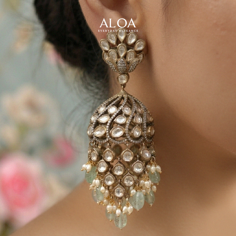 Kundan & Polki Jhumka Earrings