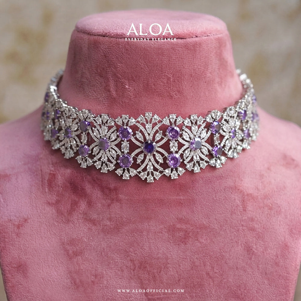 Violet Bloom Choker Set