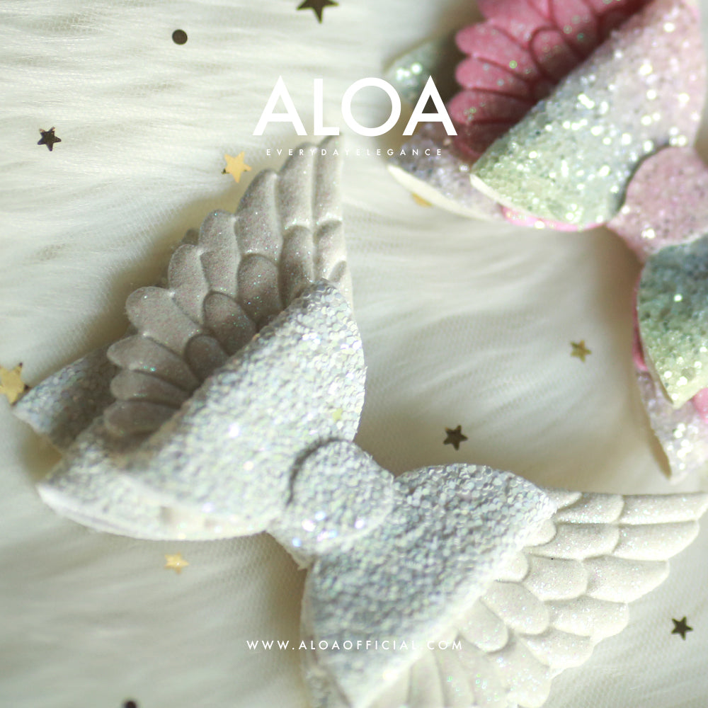 Double Layer Glitter Wing Hair Clip