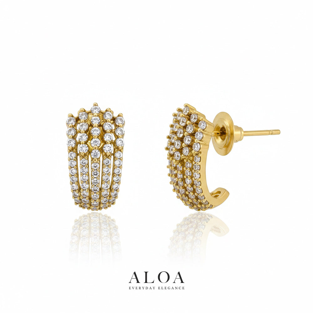 Tapered Pavé J Earrings