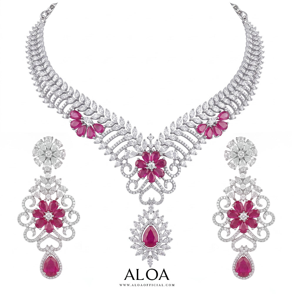 Royal Fuchsia Necklace Set