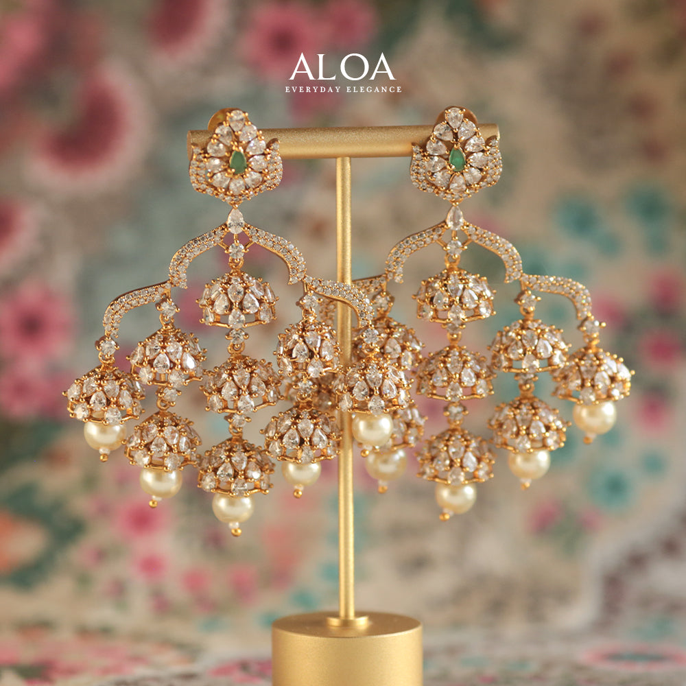 Multi-Jhumka Chandelier Earrings