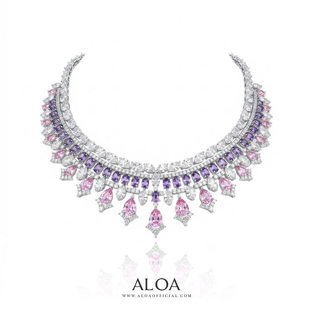 Velvet Orchid Bridal Necklace