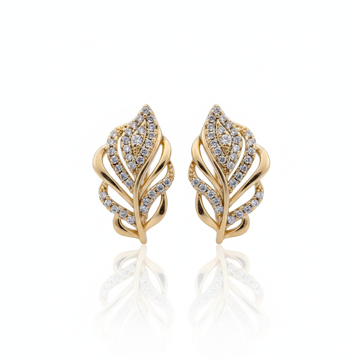 Golden Flora Pavé Studs