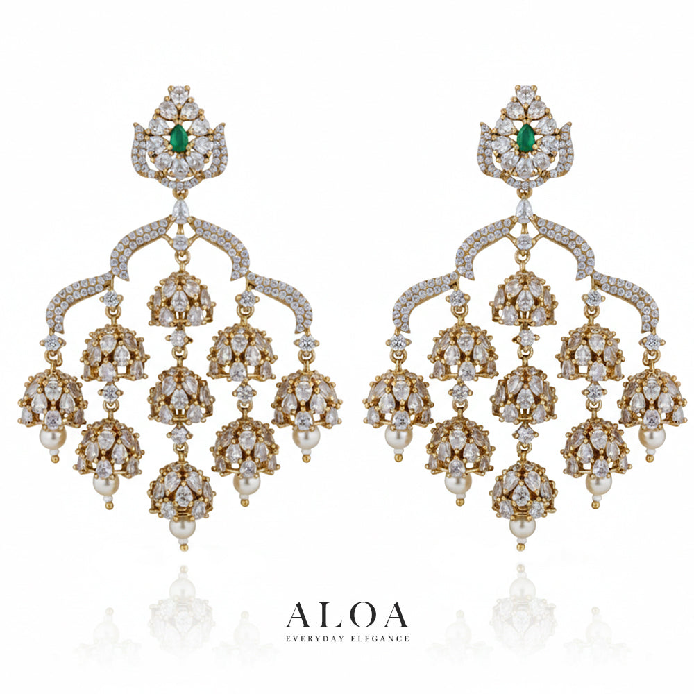 Multi-Jhumka Chandelier Earrings