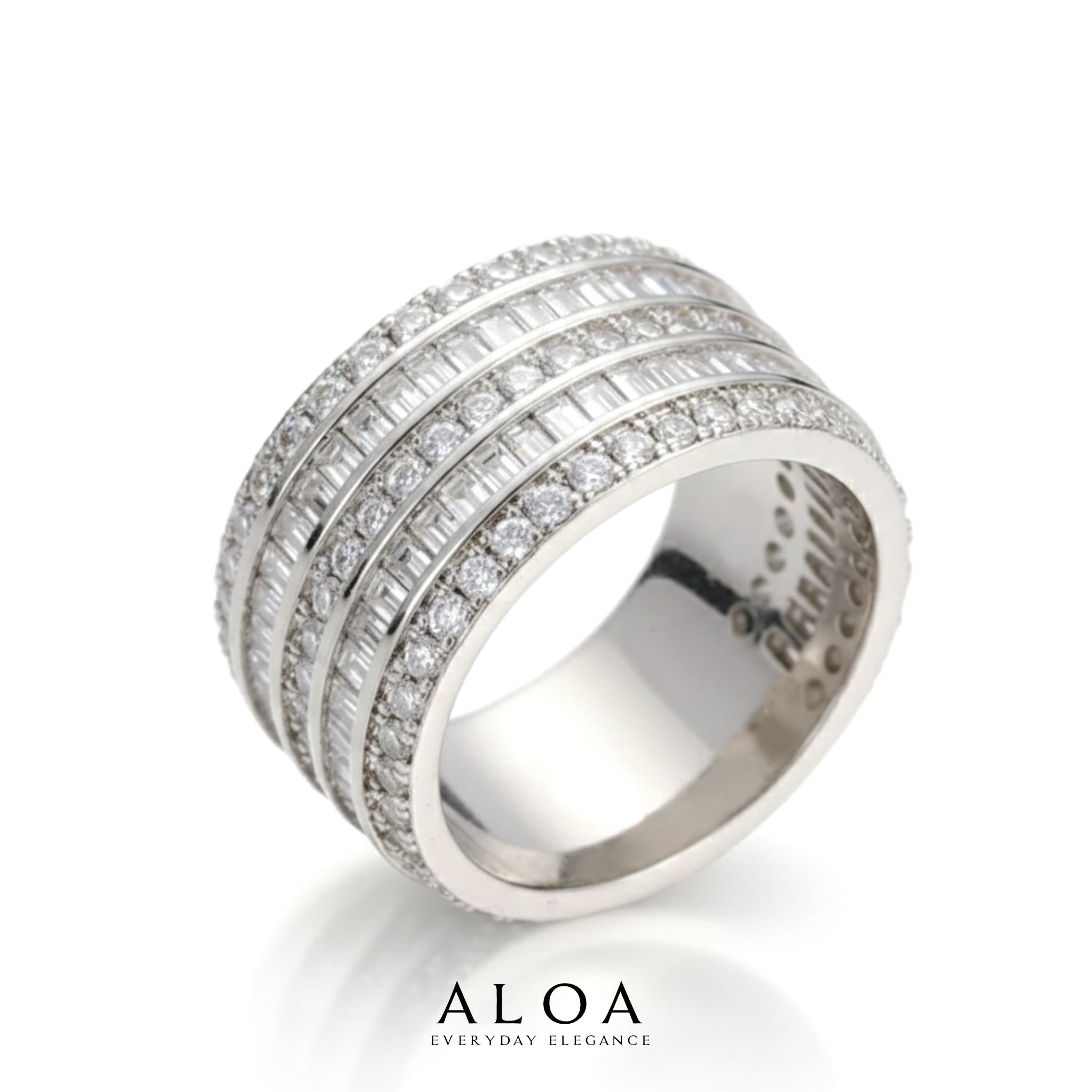 Baguette & Pave Wide Band