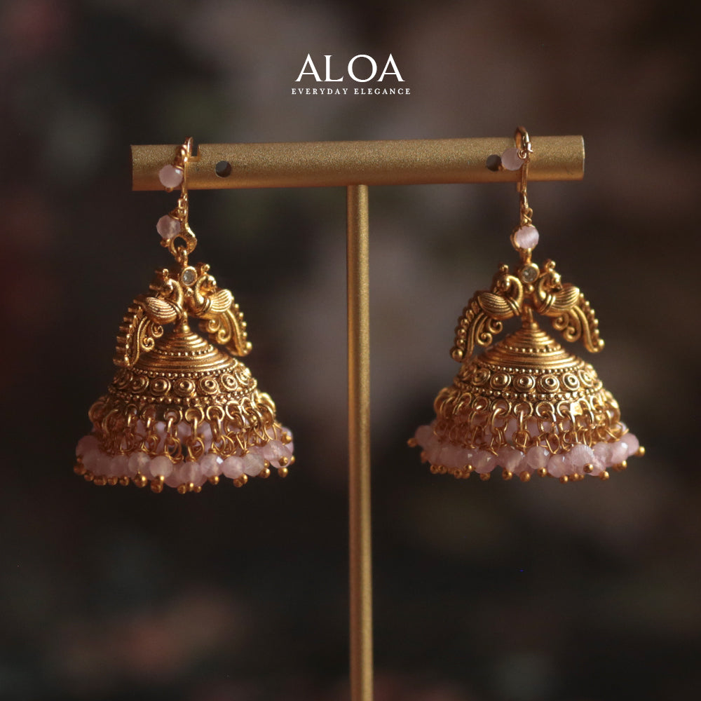 Peacock Gold-Toned Jhumkas