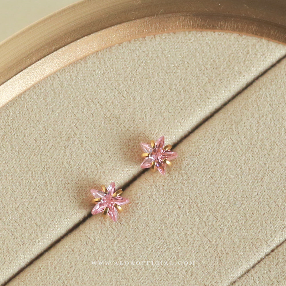 Pink Star Studs