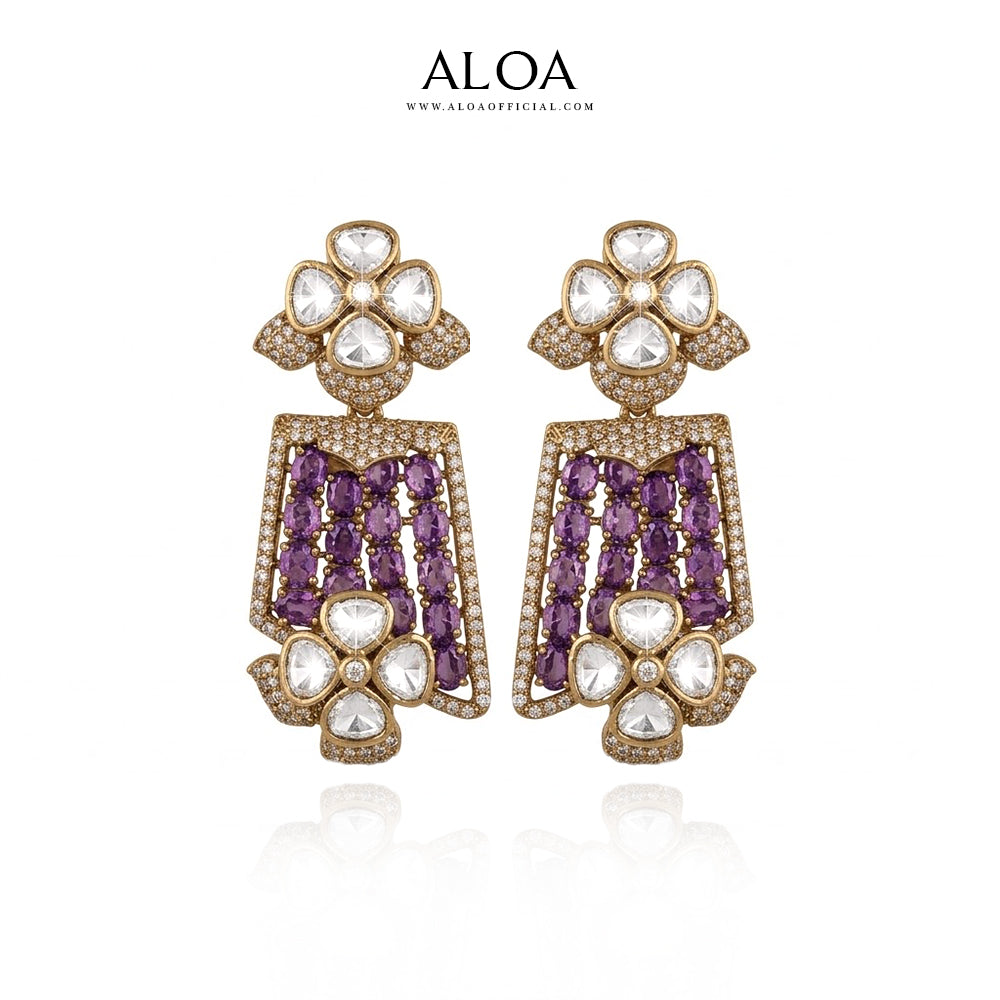 Amethyst Floral Necklace Set