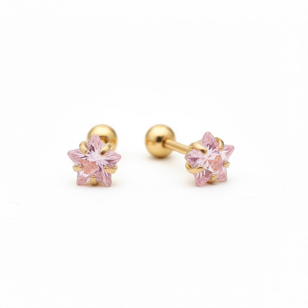 Pink Star Studs