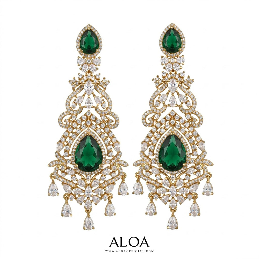 Emerald Cz Bridal Set