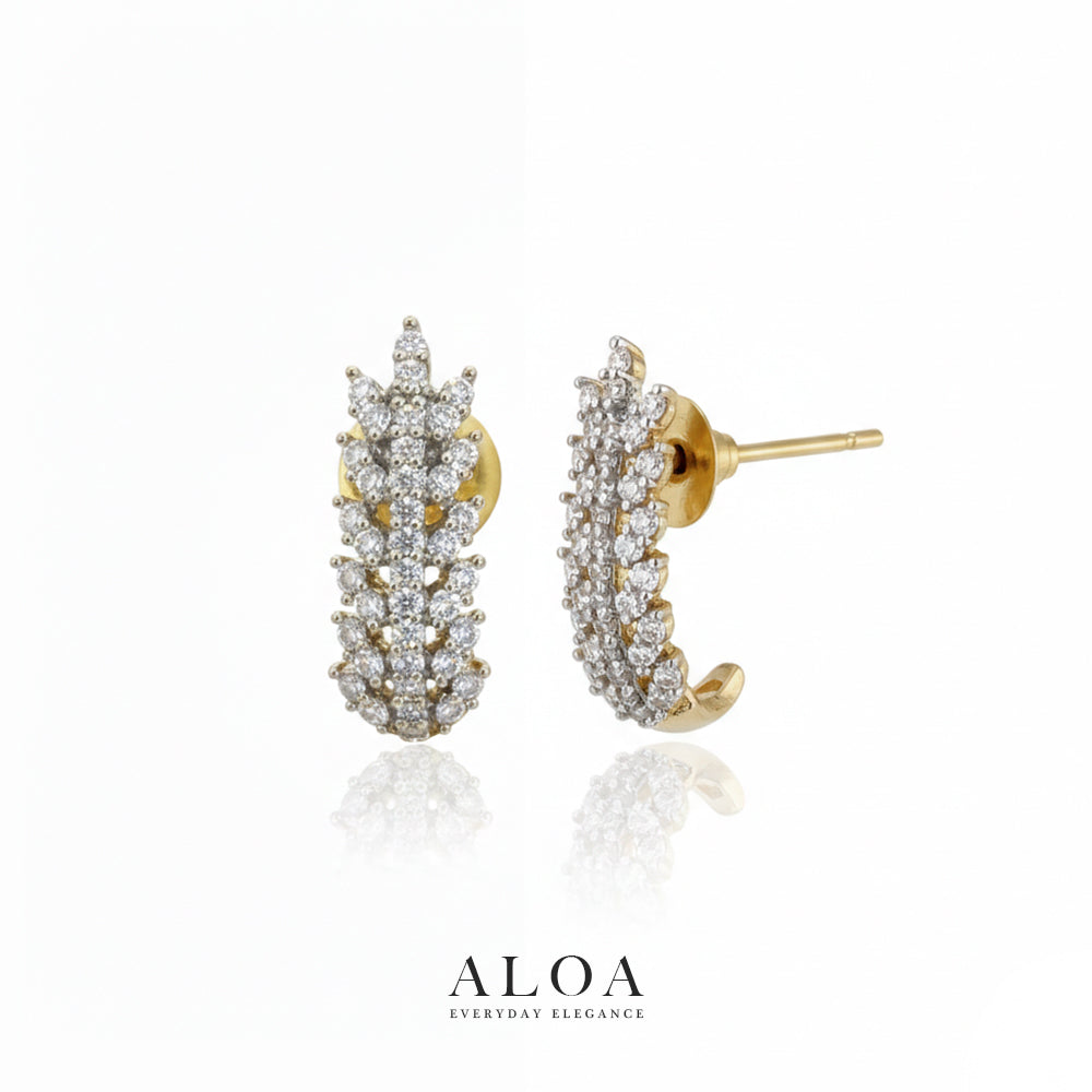 Shimmering Fern Cluster Earrings