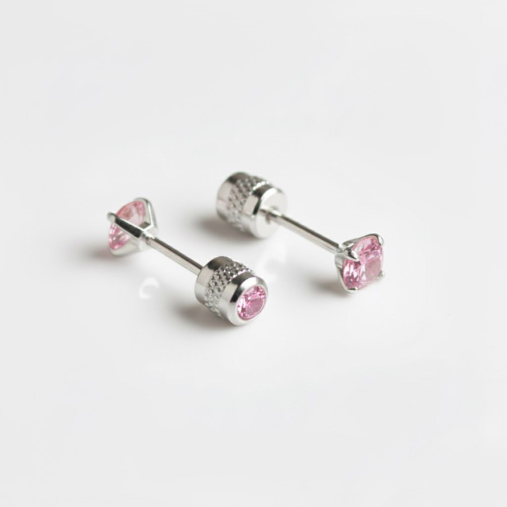 Pink Spark Helix Studs