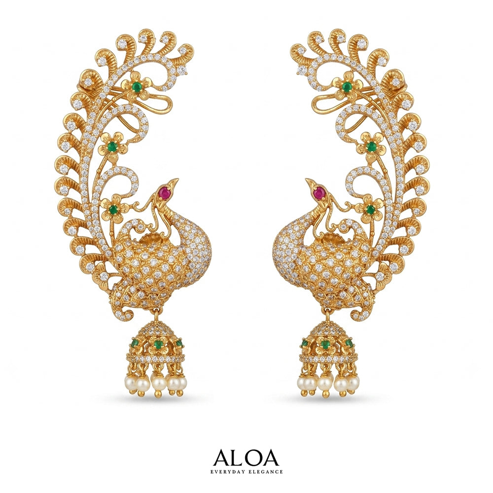 Royal Peacock Jhumka Cuffs