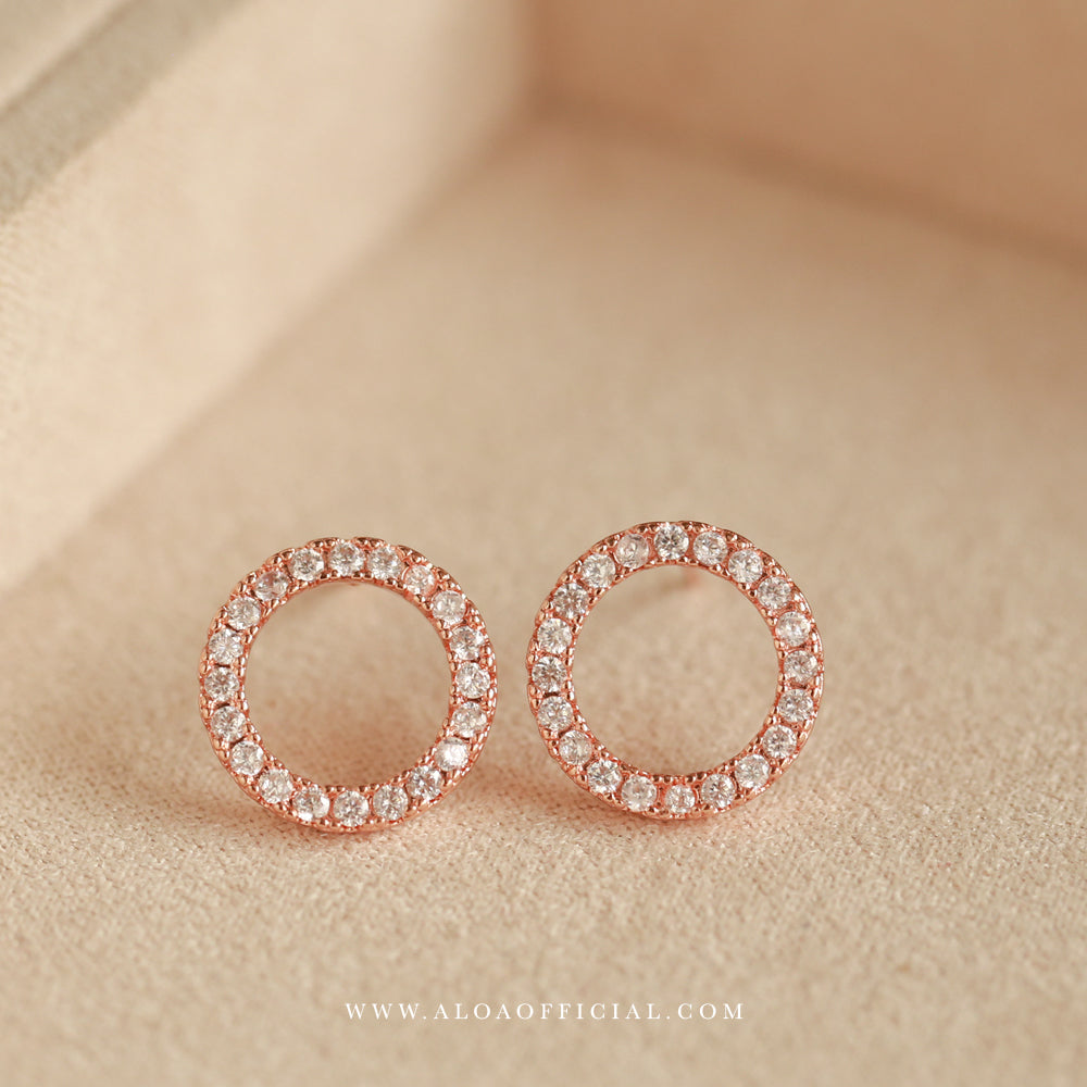 Tiny Sparkle Circle Studs