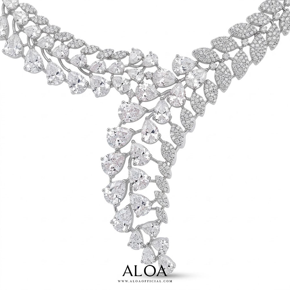 White Leaf CZ Set