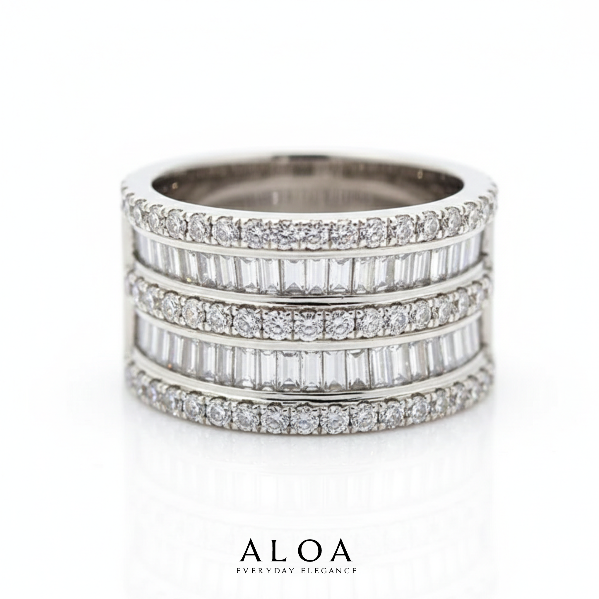 Baguette & Pave Wide Band