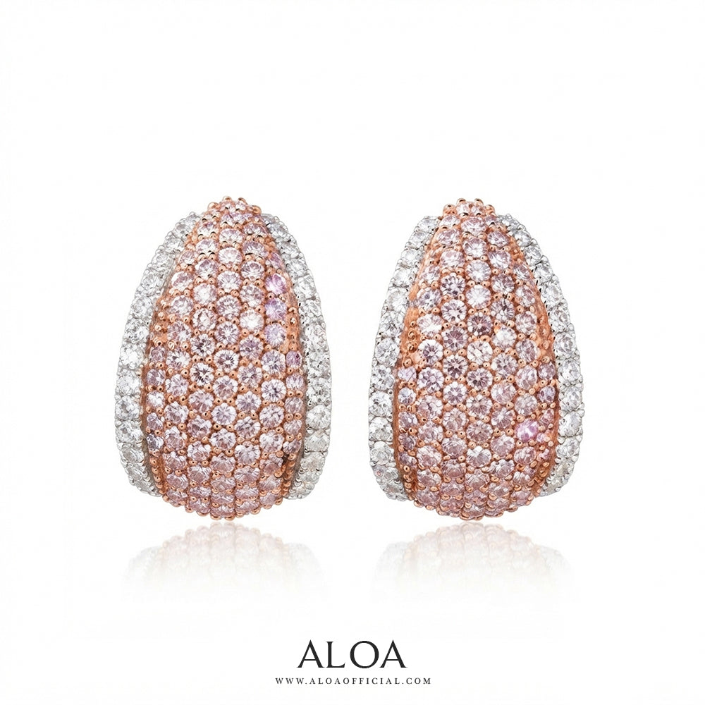 Blush & Ice Dome Pavé Earrings