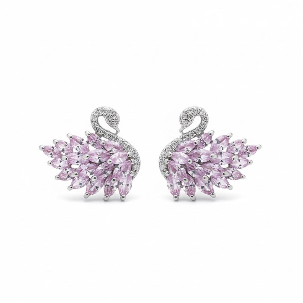 Purple Swan Earrings