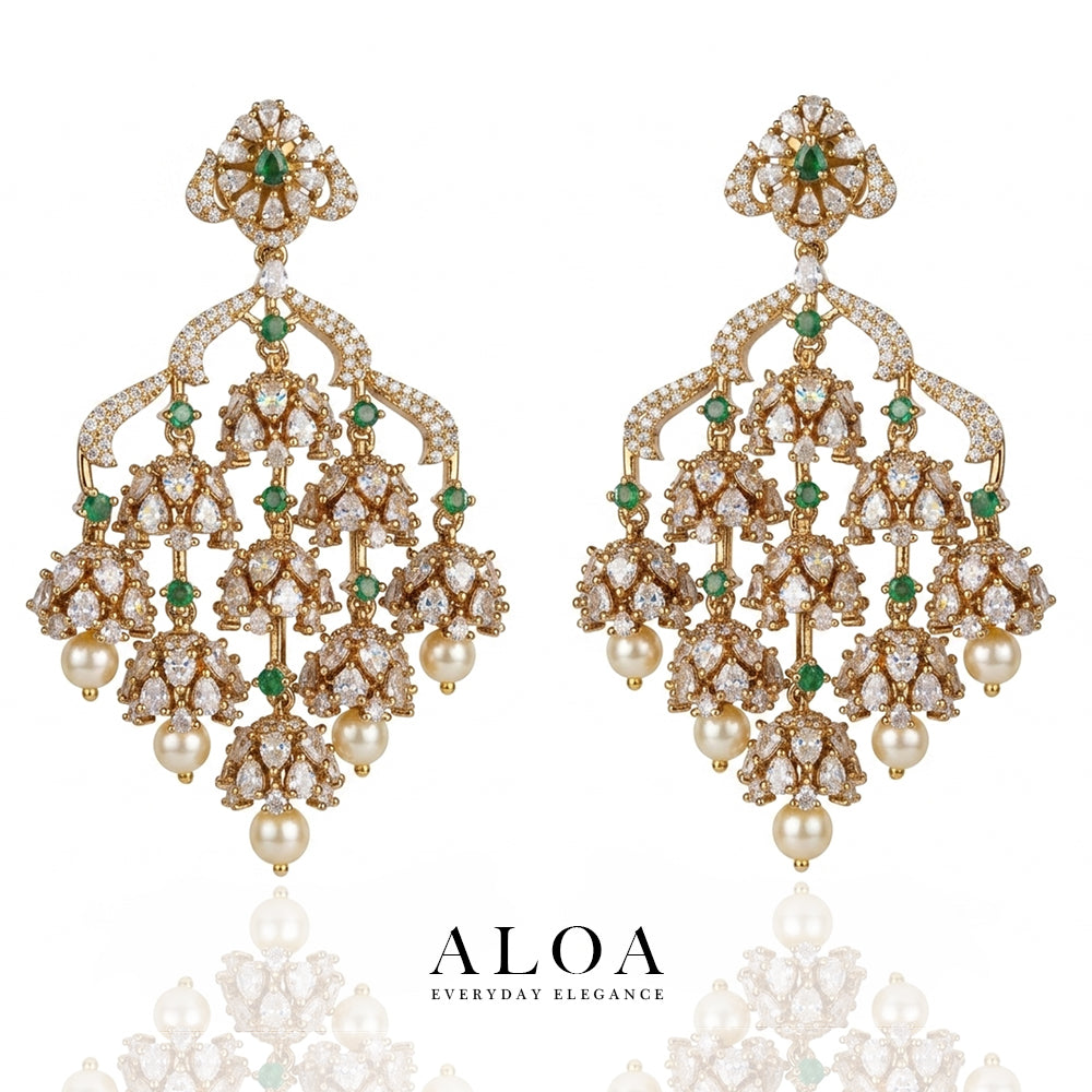 Multi-Jhumka Chandelier Earrings