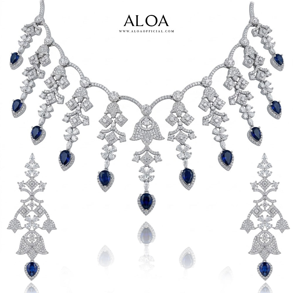 Blue Drop Necklace Set