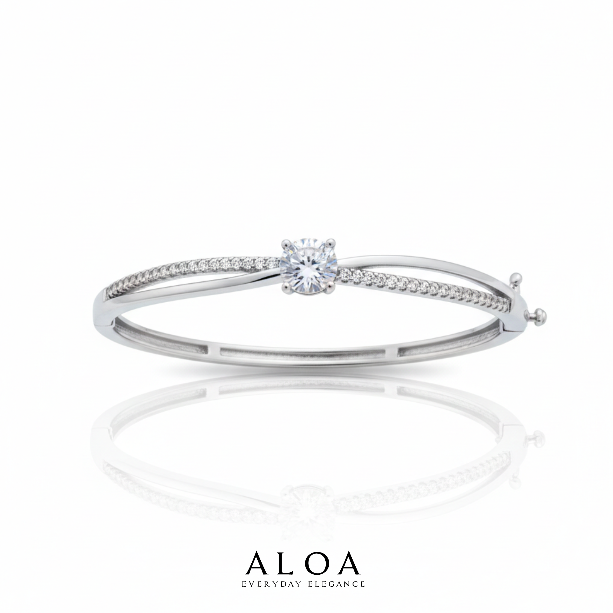 Solitaire Infinity Cross-Over Bracelet