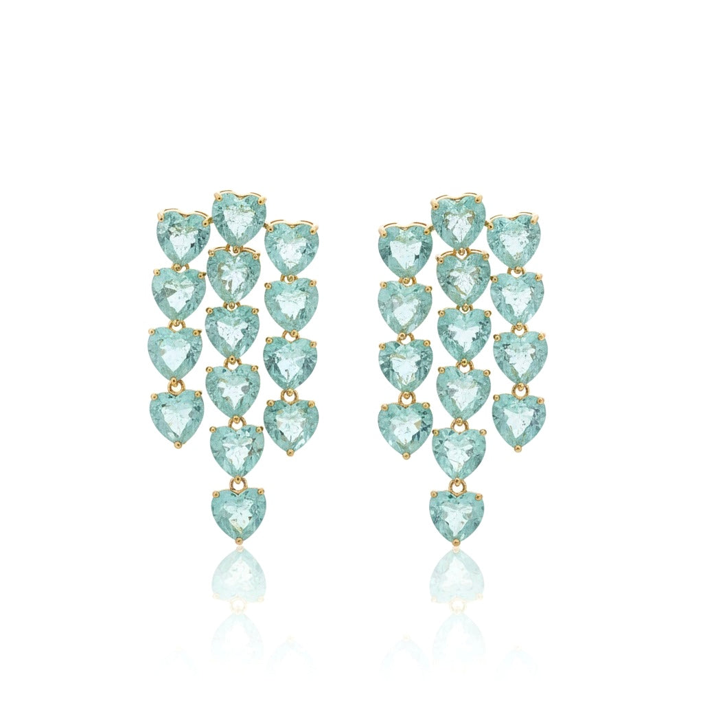 Mint Heartfall Earrings