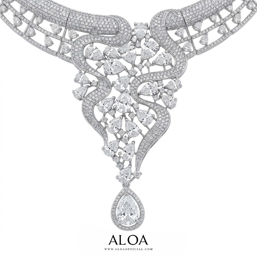 White CZ Necklace Set