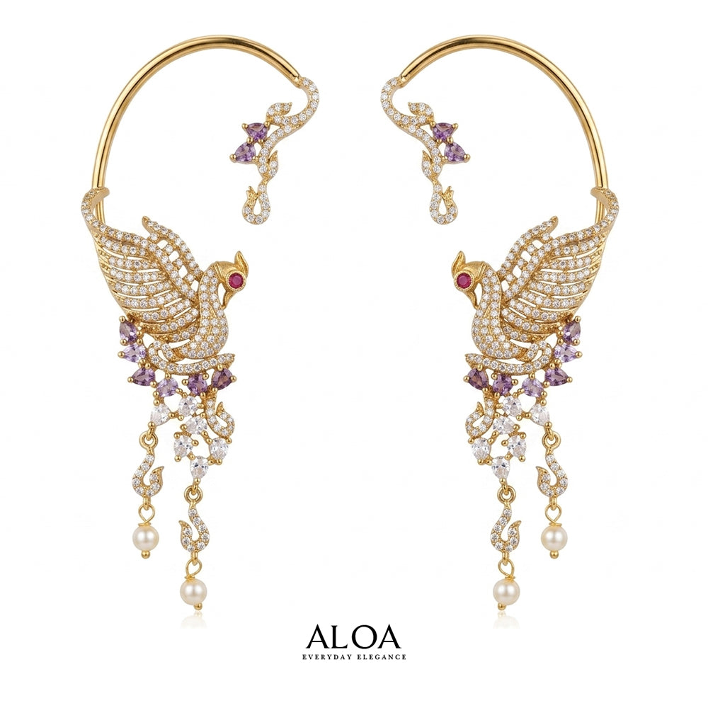Peacock Plume Statement Cuffs