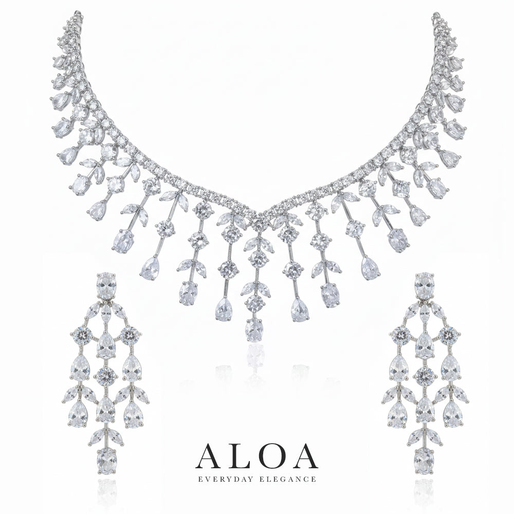 Diamond Fire CZ Chandelier Set