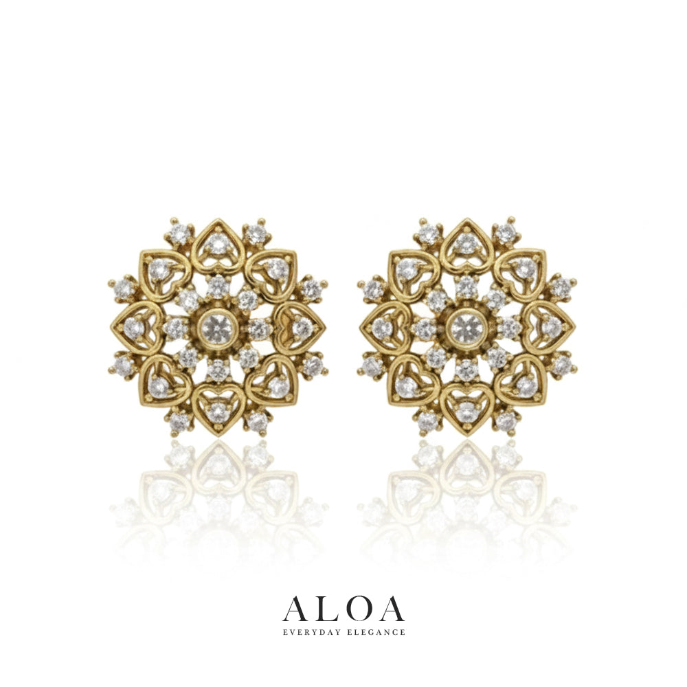 Heritage Heart-Lattice Studs