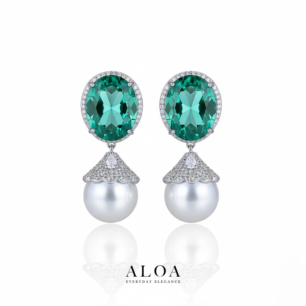 Green Solitaire Pearl Drops