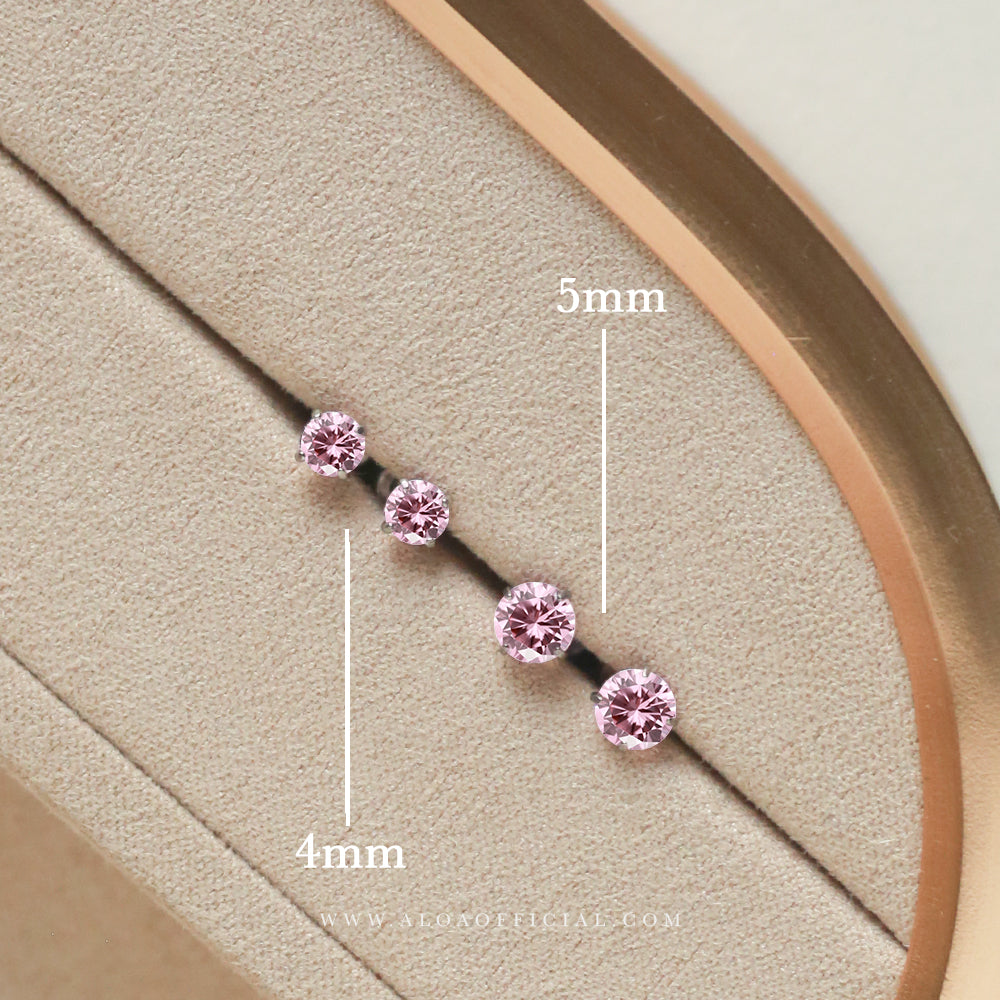 Pink Spark Helix Studs