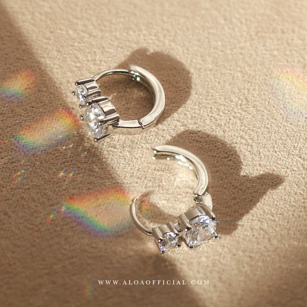 Silver CZ Sparkle Hoops