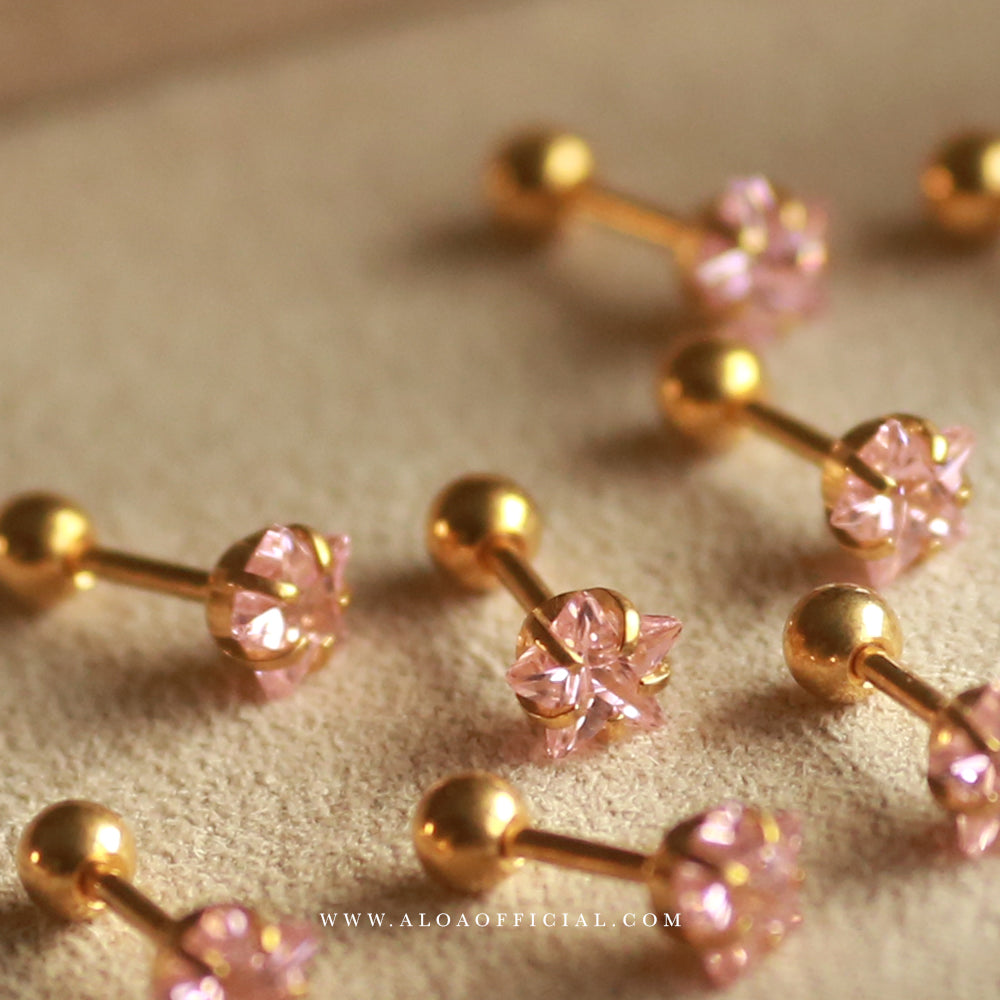 Pink Star Studs