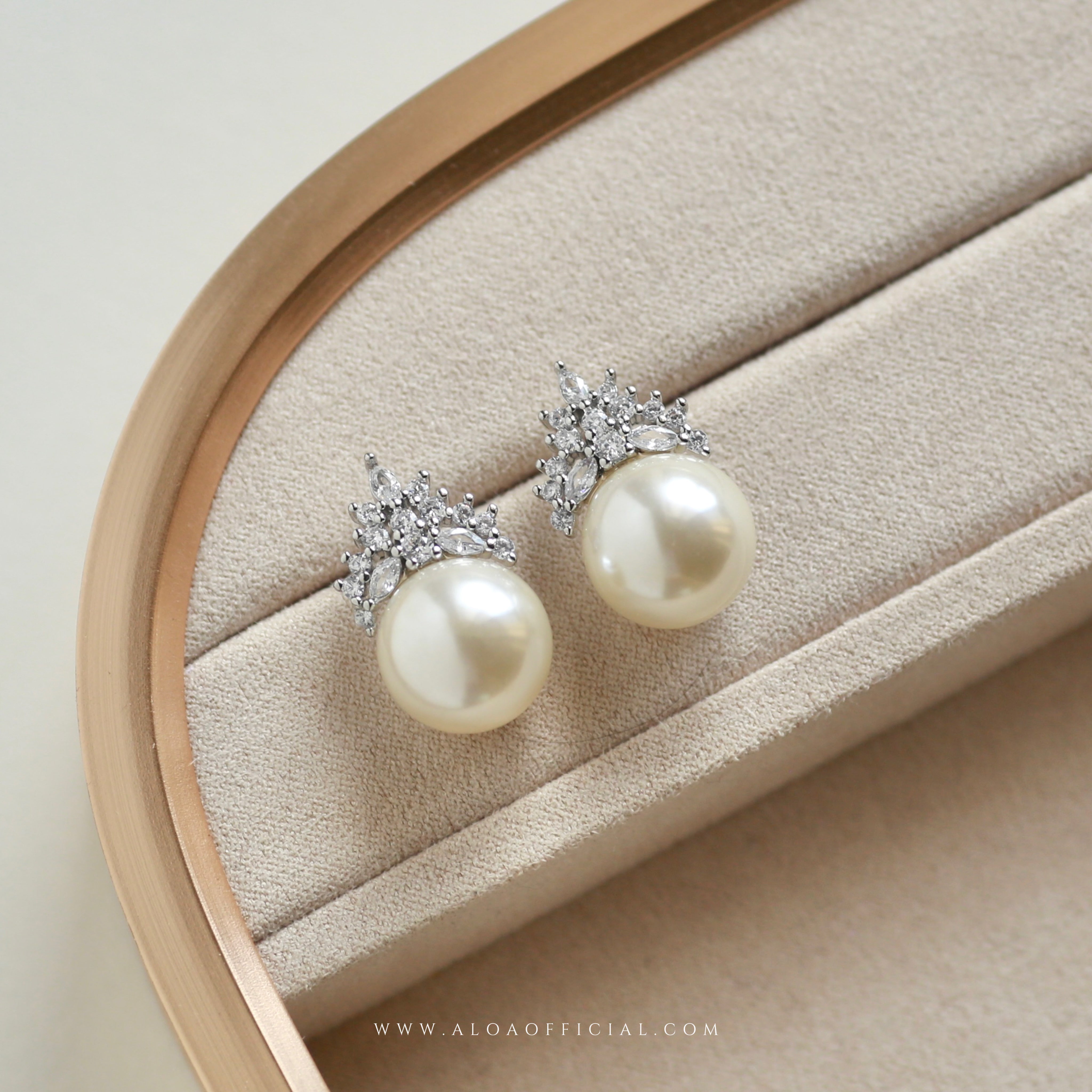 Luxe Pearl Bloom CZ Earrings