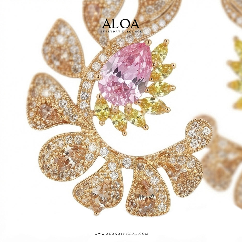 Gold Cluster Earrings