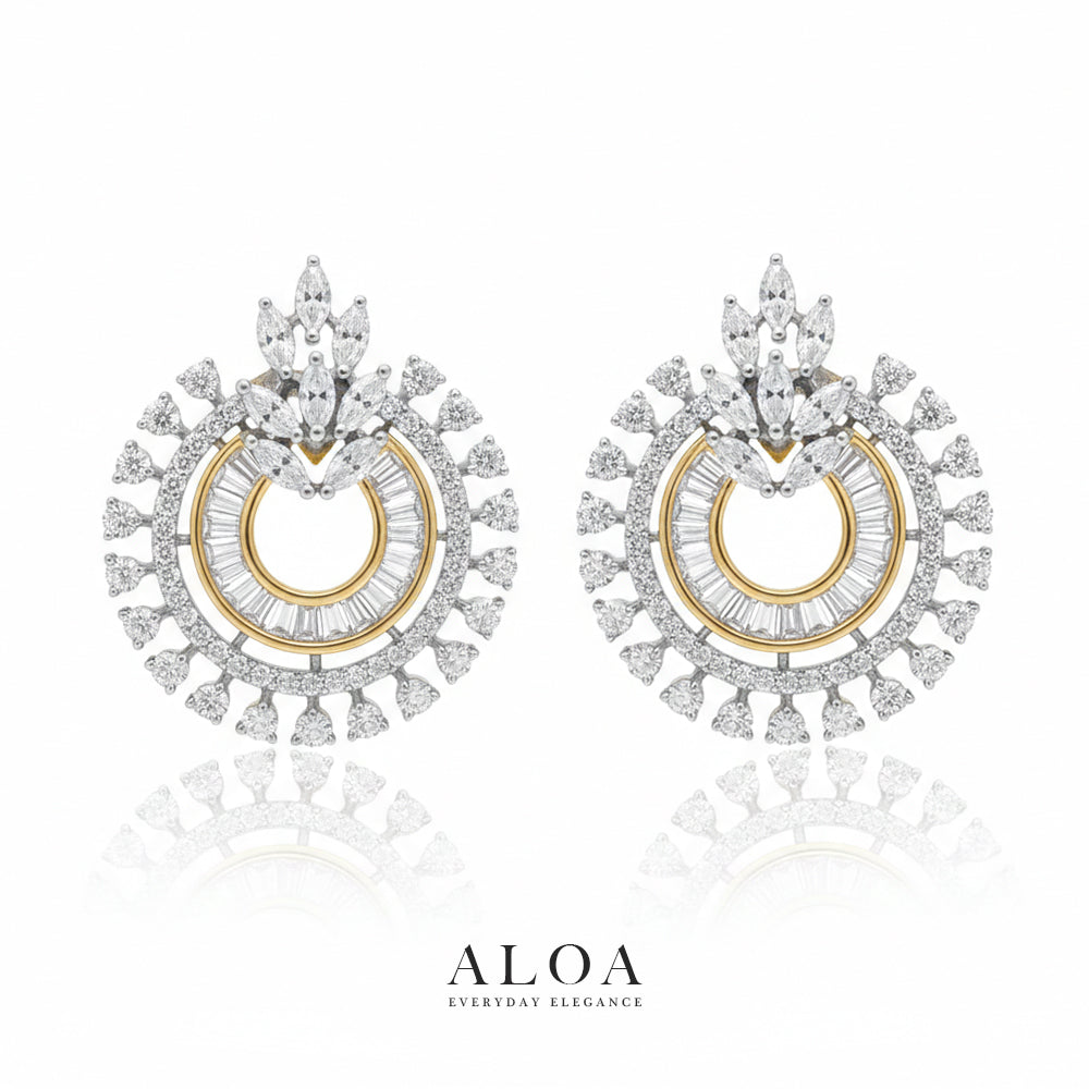 CZ Baguette & Marquise Statement Studs