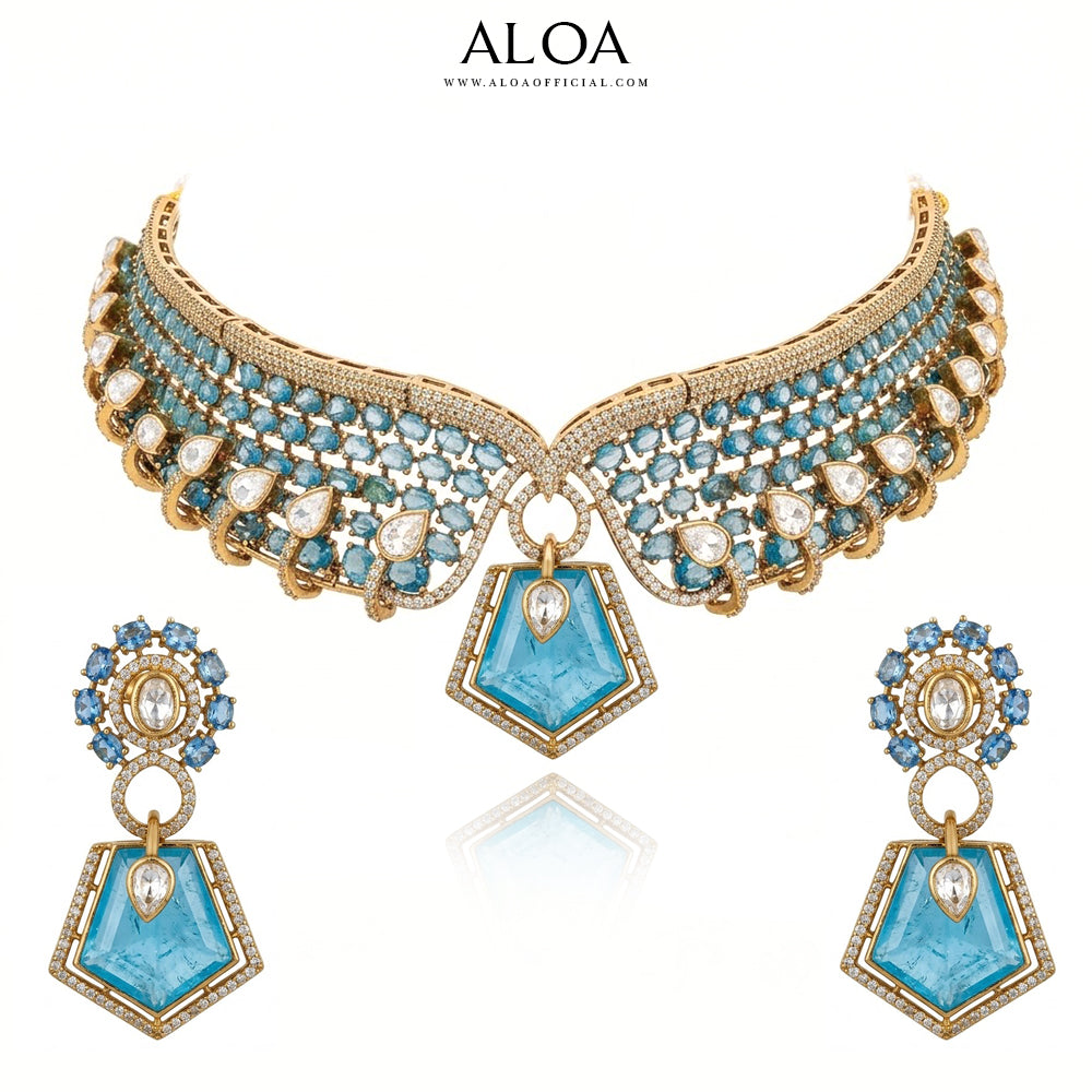 Aqua Gold Choker Set