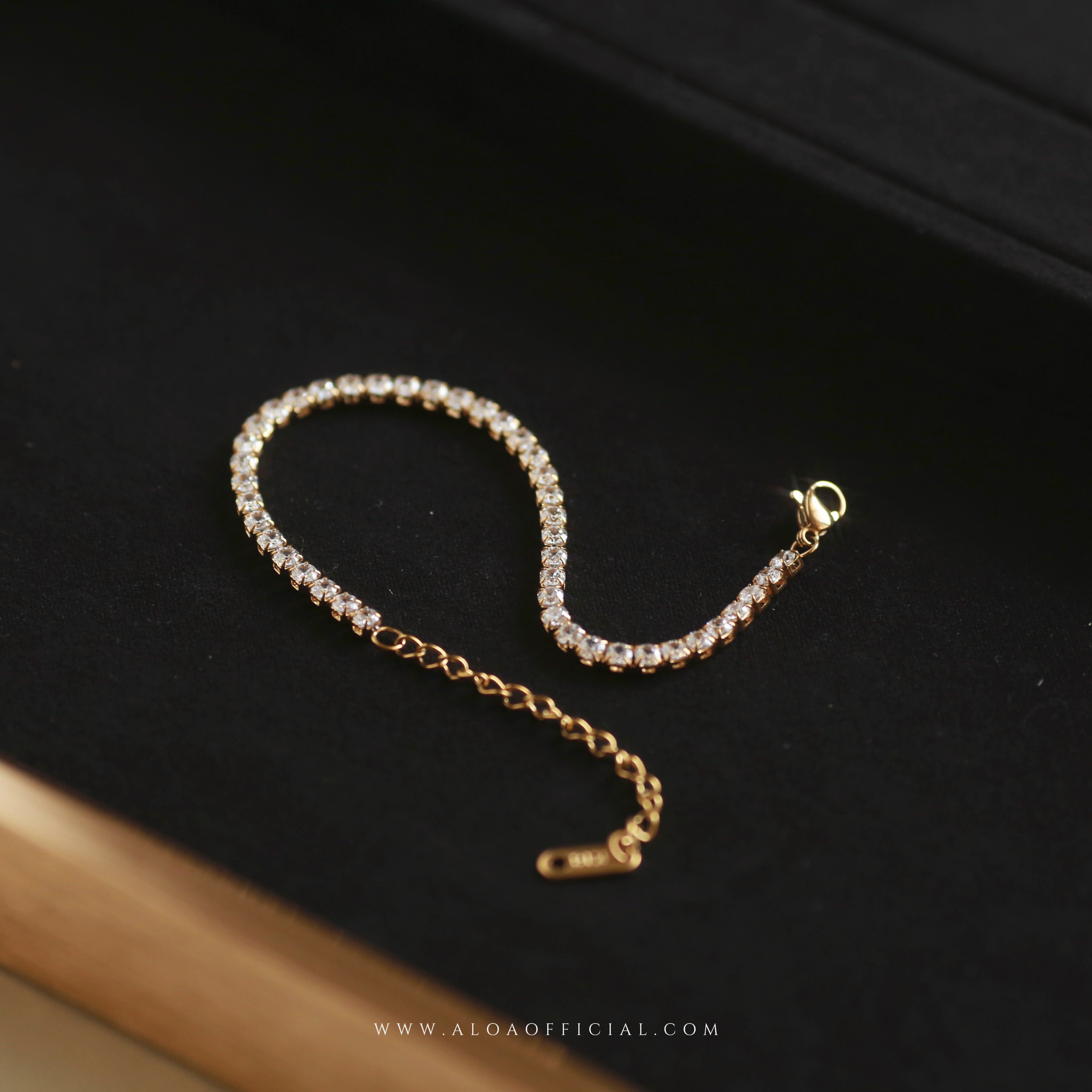 Golden Glow CZ Tennis Bracelet