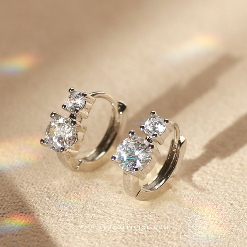 Silver CZ Sparkle Hoops