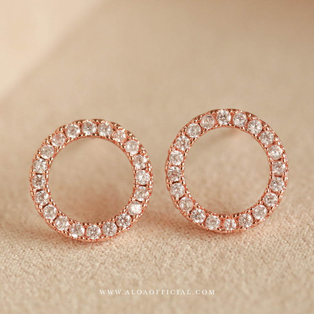 Tiny Sparkle Circle Studs