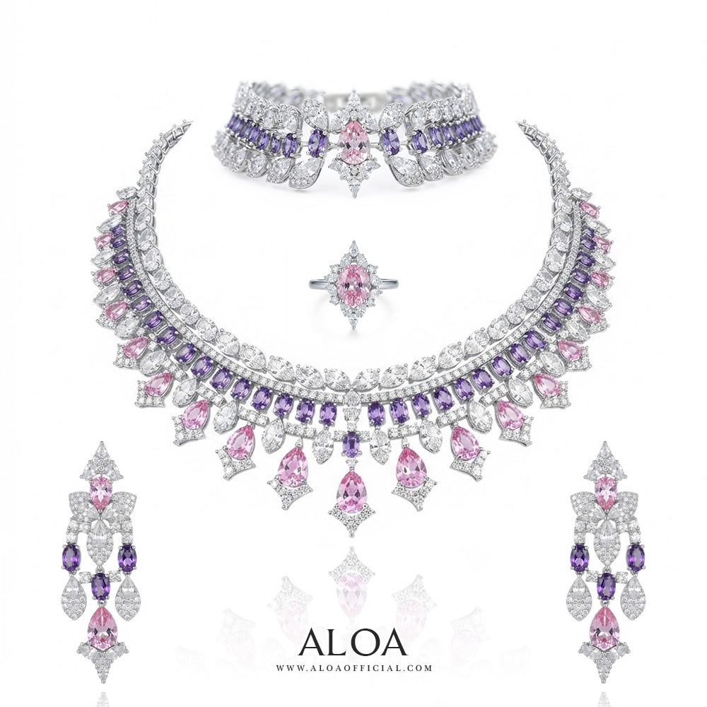 Velvet Orchid Bridal Necklace