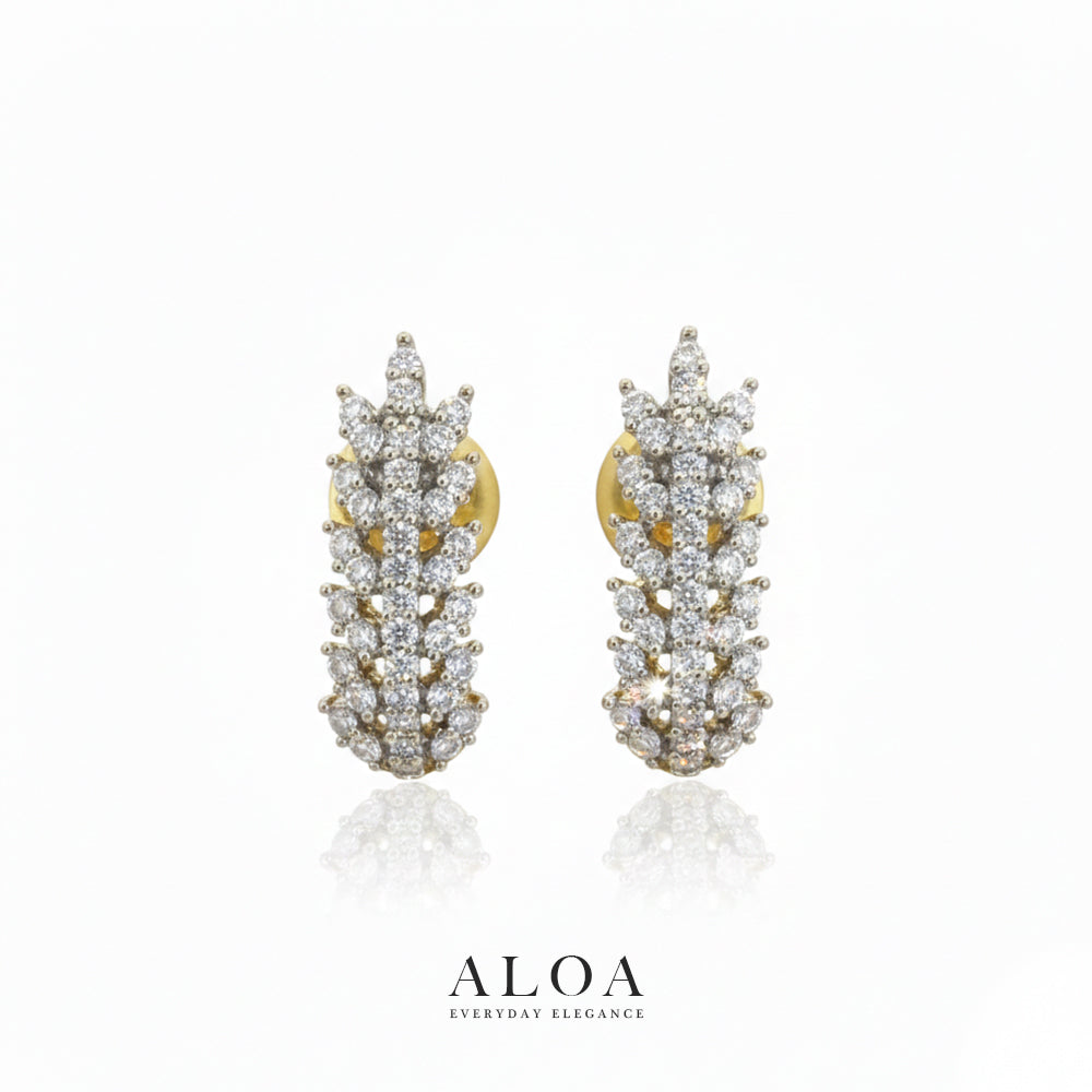 Shimmering Fern Cluster Earrings