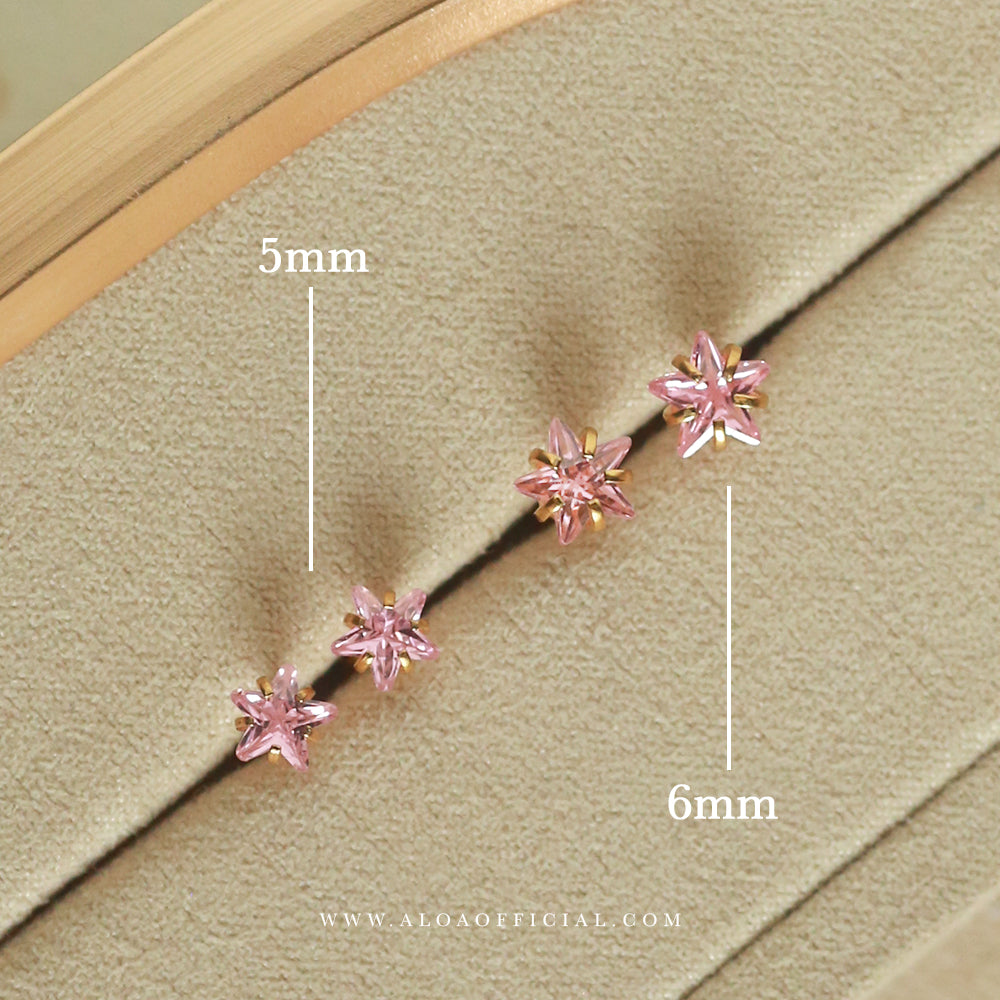 Pink Star Studs